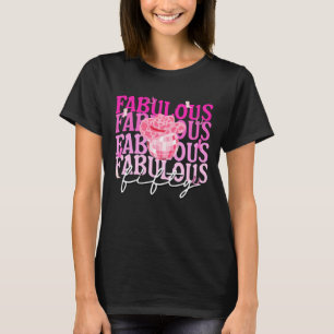 フェイブルーズピンク女性のカーボーイディスコ50誕生日 Tシャツ