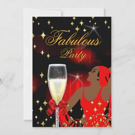 フェイブルーズレッドグリッターディババースデーパーティー2 招待状 (正面)