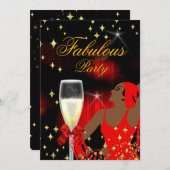 フェイブルーズレッドグリッターディババースデーパーティー2 招待状 (正面/裏面)