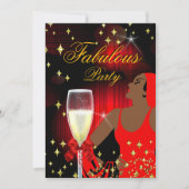 フェイブルーズレッドグリッターディババースデーパーティー 招待状 (正面)