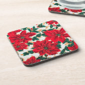 フェイブルーズレッドポインセティアス飲料用コースター コースター (左側)