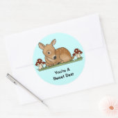 フェイムディアアートマンガスケッチマッシュルーム自然 ラウンドシール (封筒)