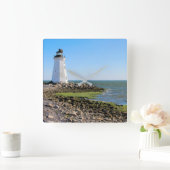 フェイヤーウェザーアイランドライトハウスコネティカット スクエア壁時計 (ホーム)