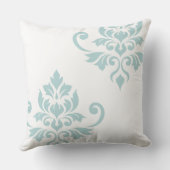 フェイユダマスクアートIダックエッグブルーの上に白 クッション (裏面)