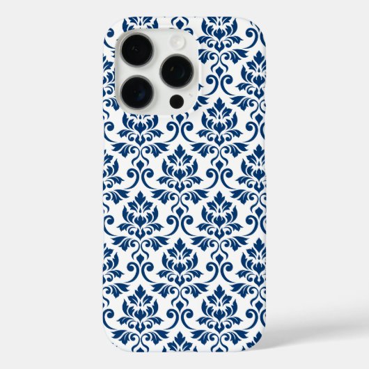 フェイユダマスクパターン濃青(白) Case-Mate iPhoneケース (裏面)