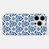 フェイユダマスクパターン濃青(白) Case-Mate iPhoneケース (裏面 (横))