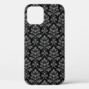 フェイユダマスクパターン灰色オンブラック iPhone 12 PROケース