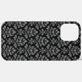 フェイユダマスクパターン灰色オンブラック Case-Mate iPhoneケース (裏面 (横))