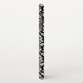 フェイユダマスクパターン白（黒） iPhoneケース (左側)