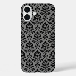フェイユダマスクパターン黒オングレー iPhone 16 PLUSケース