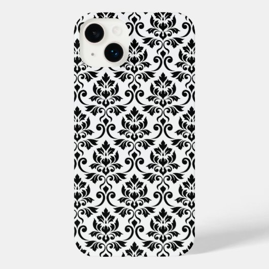 フェイユダマスクパターン黒（白） iPhoneケース (裏面)