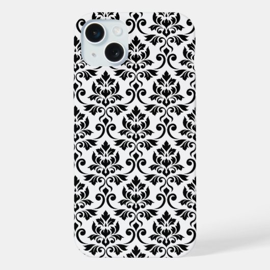 フェイユダマスクパターン黒（白） iPhoneケース (裏面)