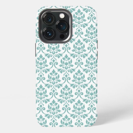 フェイユ ダマスク ティール柄 iPhoneケース (裏面)