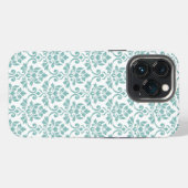 フェイユ ダマスク ティール柄 iPhoneケース (裏面横)