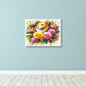 フェイリンアミッド鮮やかフローラ開花16x12 キャンバスプリント (インサイチュ (ウッドフロア))