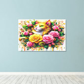 フェイリンアミッド鮮やかフローラ開花36x24 キャンバスプリント (インサイチュ (ウッドフロア))