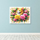 フェイリンインダ鮮やかフローラ開花20x16 キャンバスプリント (インサイチュ (ウッドフロア))