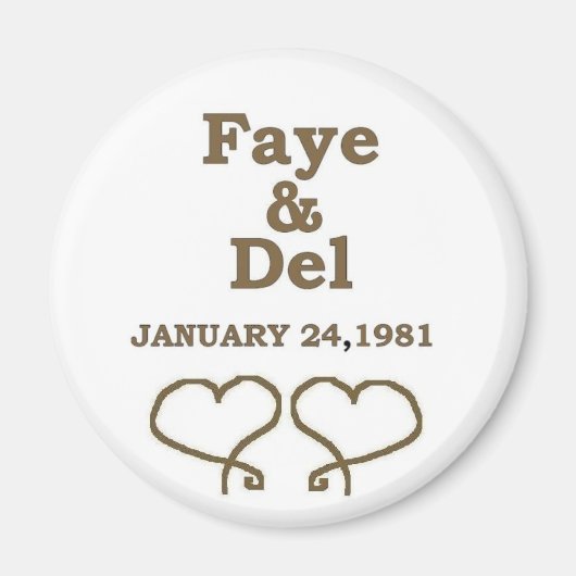 フェイ記念日の金ゴールド マグネット (正面)