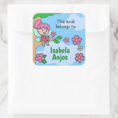 フェイ読リーの本/かわいい本ラベル子供へ スクエアシール (バッグ)