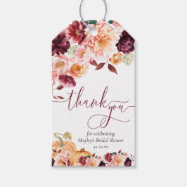 フェイ バーガンディー 秋の花 フラワーブライダルシャワー ギフトタグ