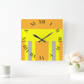 フェウエルワーシンボルユニフォームSandfarben Quadratische W スクエア壁時計 (ホーム)