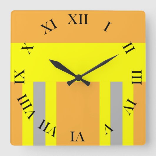 フェウエルワーシンボルユニフォームSandfarben Quadratische W スクエア壁時計 (正面)