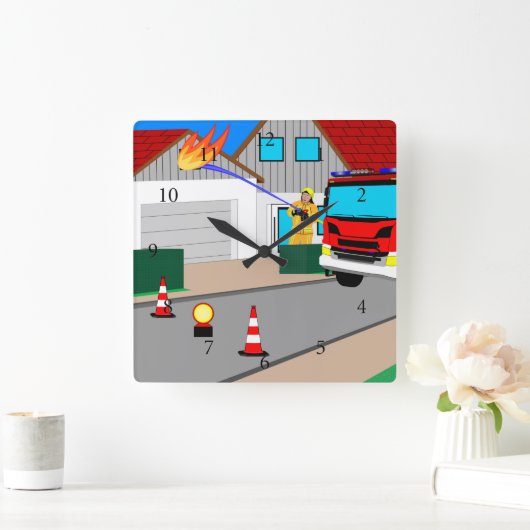 フェウエルヴァーマンレーシュトガージェンブランドクアドラチェワン スクエア壁時計 (ホーム)