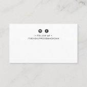 フェグラデーションード方位モダン文字ミニマルはっきりした黒 名刺 (裏面)