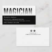 フェグラデーションード方位モダン文字ミニマルはっきりした黒 名刺 (正面/裏面)