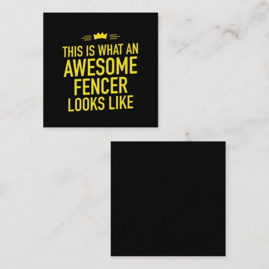 フェサ素晴らしーは武装しおもしろいたフェンシングのように見える コーリングカード (正面/裏面)