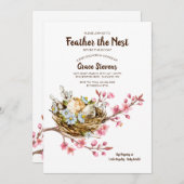 フェザネストベビーシャワー招待状 招待状 (正面/裏面)