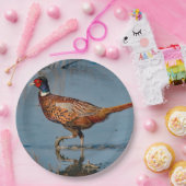 フェザントブルーウォーターフォト ペーパープレート (パーティー)