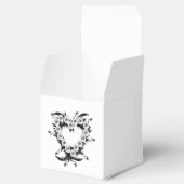 フェザーとブラックパールのハート形状 フェイバーボックス (オープン)