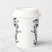 フェザーとブラックパールのハート形状 紙コップ (右)