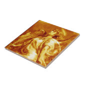 フェザーとロマンチックなエンジェル金ゴールド黄色、白 タイル (側面)