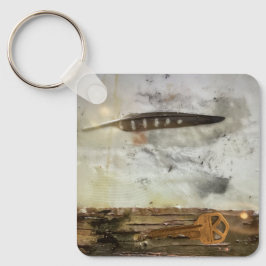 フェザーと鍵キーチェーン キーホルダー