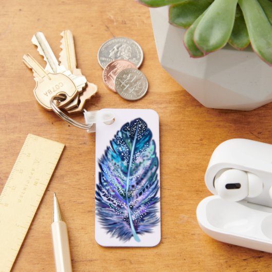 フェザーのキーチェーン – カスタムカラー キーホルダー (デスク)