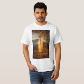 フェザーの優雅さ – エレガントなTシャツのデザイン Tシャツ (正面フル)