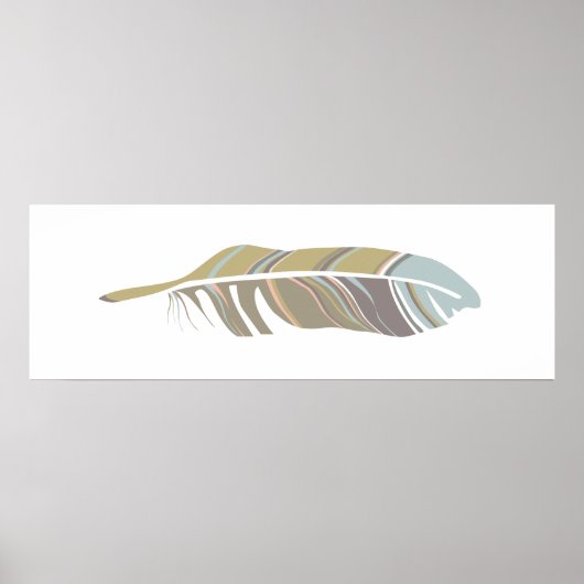 フェザーはっきりしたニュートラルアートプリントウォールデコール ポスター (正面)