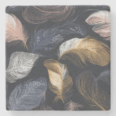 フェザーエレガントボヘミアンストーンコースター ストーンコースター (正面)