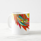 フェザーエレガント抽象芸術アートオレンジ金ゴールドティール(緑がかった色) コーヒーマグカップ (正面左)