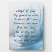 フェザーエンジェルオブゴッドクリスチャン祈りの言葉 フォトプラーク (正面)