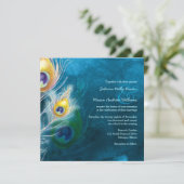 フェザーカラフルピーコックテーマ結婚式招待状 招待状 (スタンド正面)