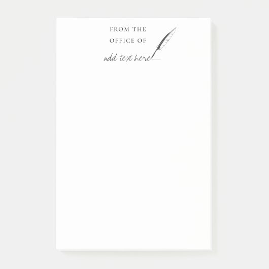 フェザークイル作家ライカスタムタパーソナライズされた ポストイット (正面)