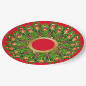 フェザークリスマスリース ペーパープレート (アングル)