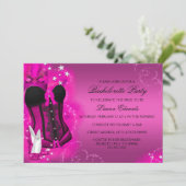 フェザーコレットピンクバチェロレッテ招待状 招待状 (スタンド正面)