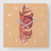 フェザースケッチア素晴らしートオリジナルイラストレーション スクエア壁時計 (正面)