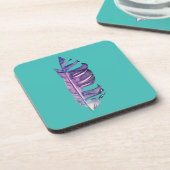 フェザースケッチ素晴らしアートオリジナルイラストレーション コースター (左側)