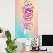 フェザースケッチ素晴らしアートオリジナルイラストレーション ポスター (ホームオフィス)