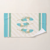 フェザーズインクリーム、ティール(緑がかった色)、グリーン バスタオルセット (ハンドタオル)